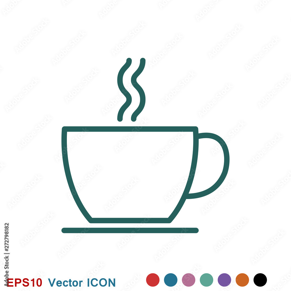 Coffee cup icon. Coffee drink vector symbol stock web illustration. Coffee cup icon. Coffee drink vector symbol stock web illustration.