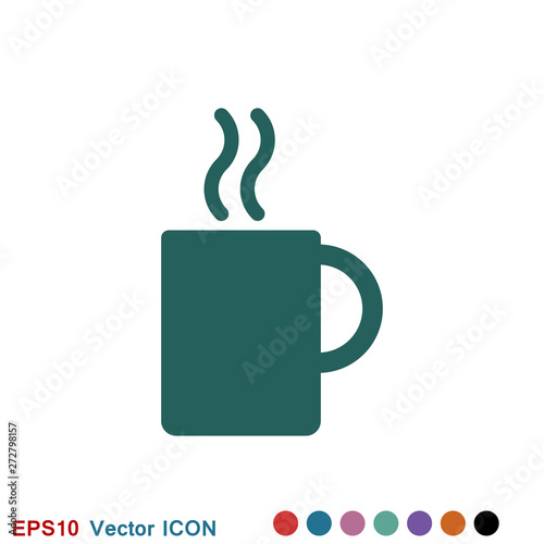 Coffee cup icon. Coffee drink vector symbol stock web illustration.