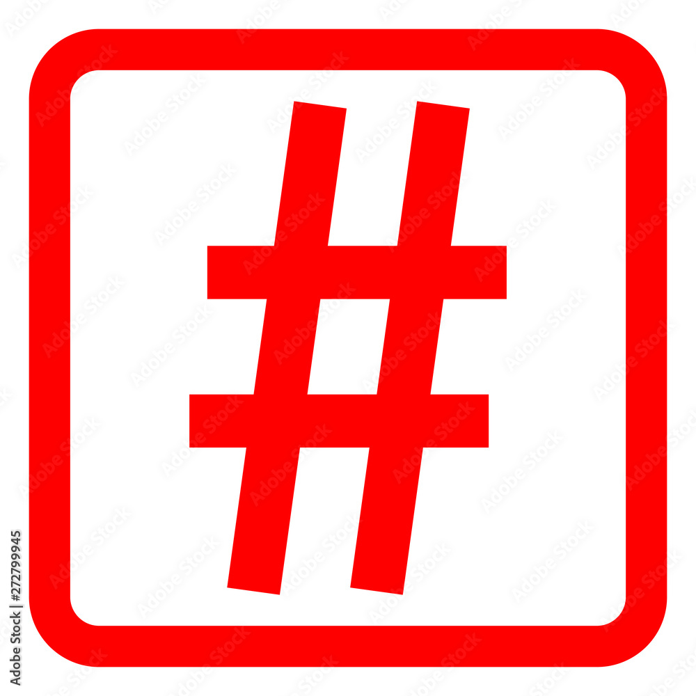 Fototapeta premium Hashtag icon. Simple element illustration. Hashtag symbol design from Social Media Marketing collection. web and mobile.