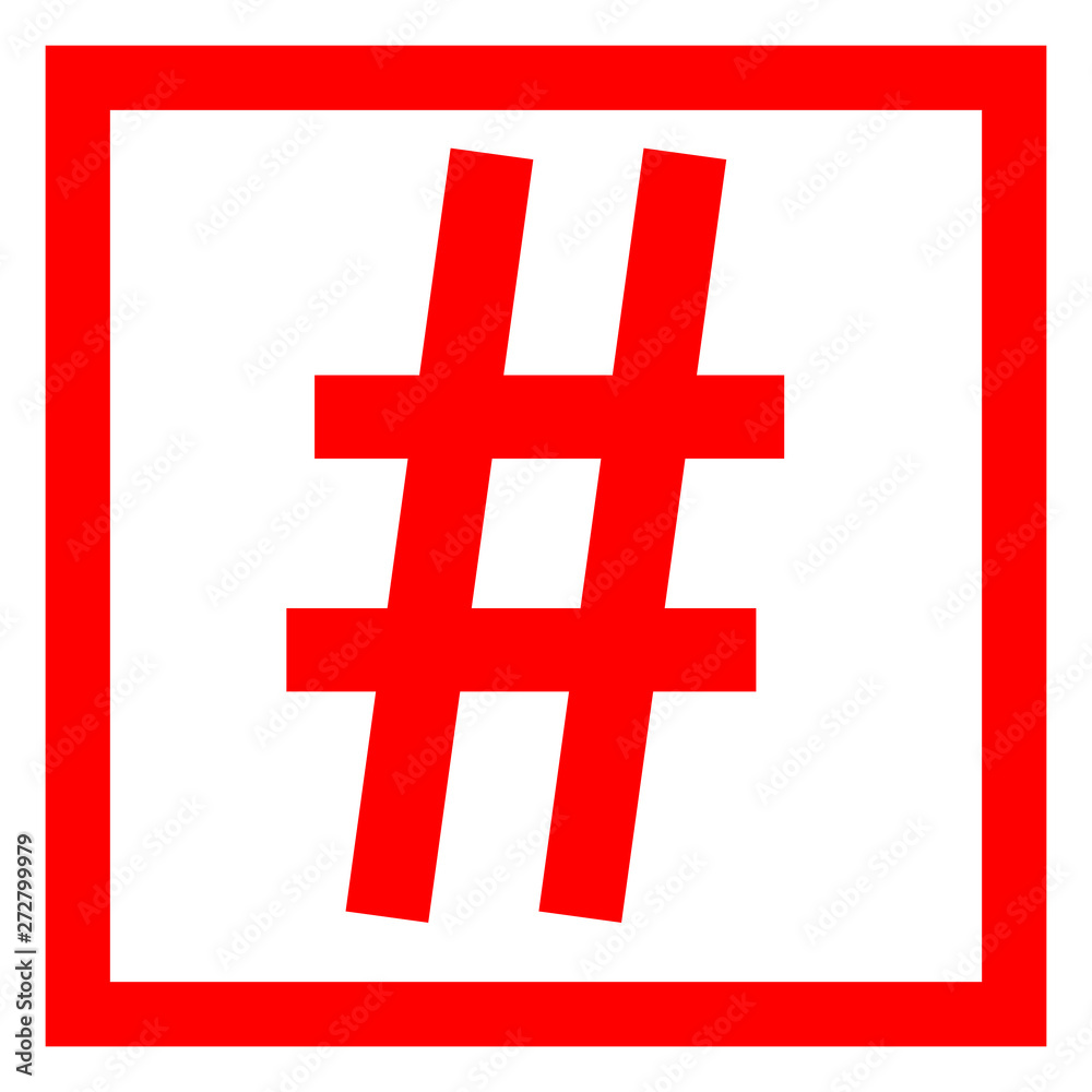 Obraz premium Hashtag icon. Simple element illustration. Hashtag symbol design from Social Media Marketing collection. web and mobile.