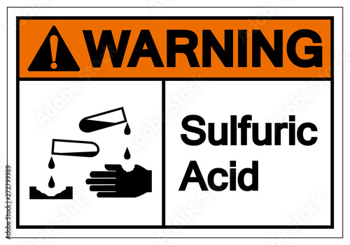 Warning Sulfuric Acid Symbol Sign, Vector Illustration, Isolate On White Background Label .EPS10