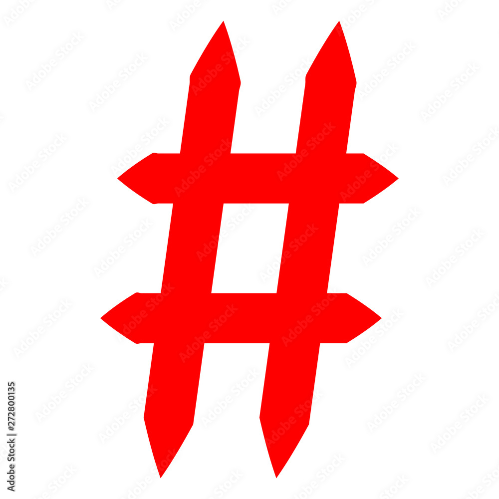 Obraz premium Hashtag signs. Number sign, hash, or pound sign.