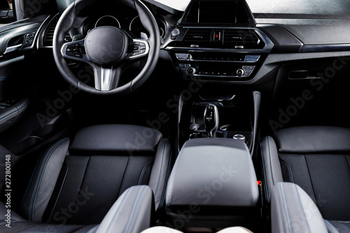Interior of prestige modern car. © VAKSMANV