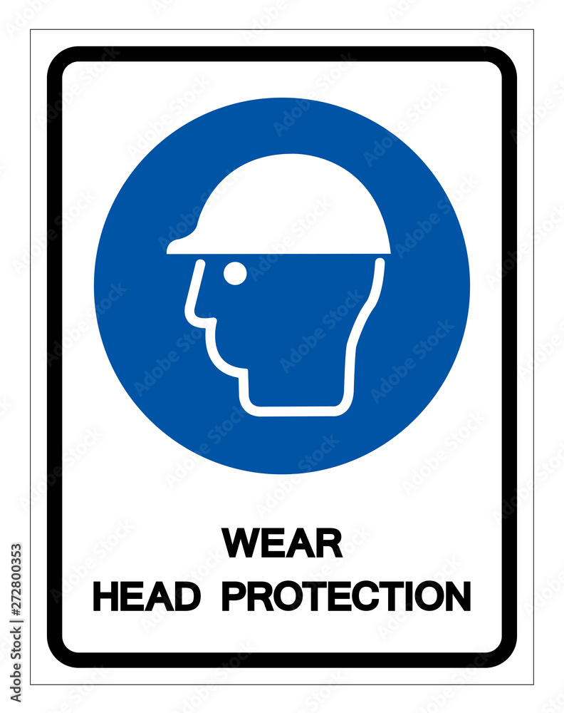 Wear Head Protection Symbol Sign,Vector Illustration, Isolated On White Background Label. EPS10 Wear Head Protection Symbol Sign,Vector Illustration, Isolated On White Background Label. EPS10