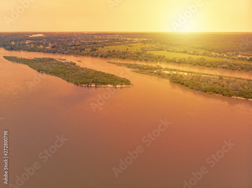 Vistula river near Kepa Kielpinska village  aerial view