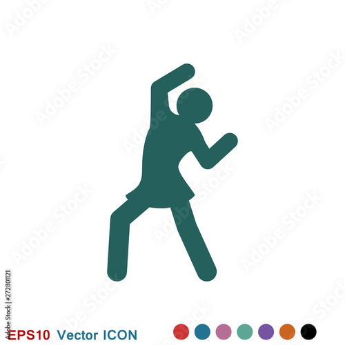 Dancing vector icon. Illustration on background, people dance