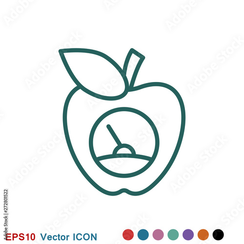 Dietary vector icon, food dietary labels isolated on background