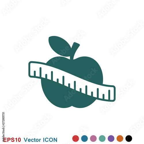 Dietary vector icon, food dietary labels isolated on background