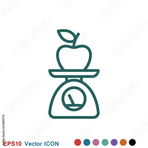 Dietary vector icon, food dietary labels isolated on background