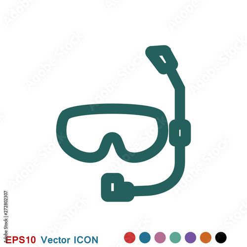 Diving icon, water sport vector sign, symbol