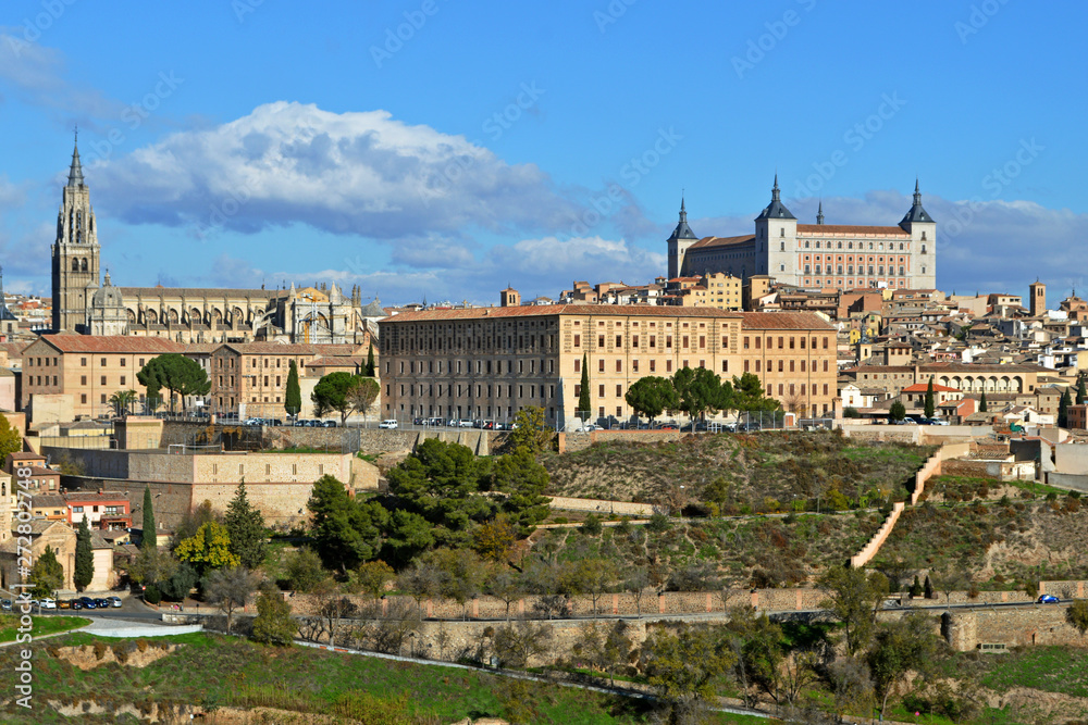 Beautiful view of the historic city and the architecture of Toledo.