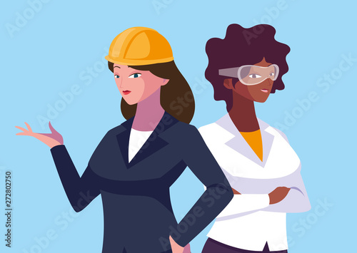 Avatar women cartoon engineer design