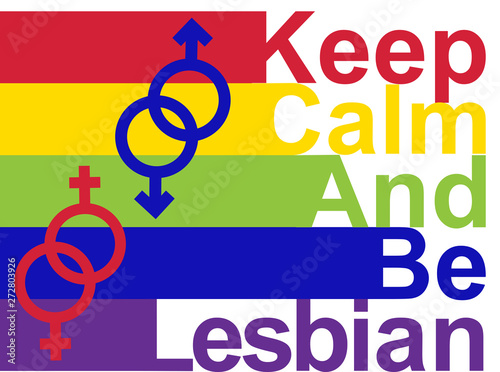 LGBT concept, motivating phrase in the colors of the rainbow. Keep calm and be yourself