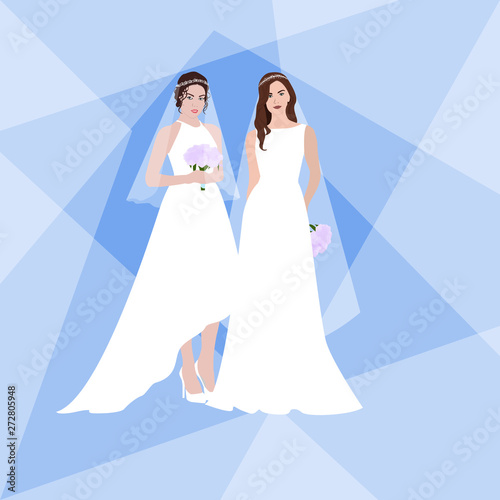 lesbian marriage wedding woman love vector illustration