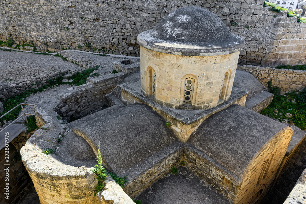View of the 12th-century Byzantine Chapel of St George at Kyrenia castle in Cyprus View of the 12th-century Byzantine Chapel of St George at Kyrenia castle in Cyprus