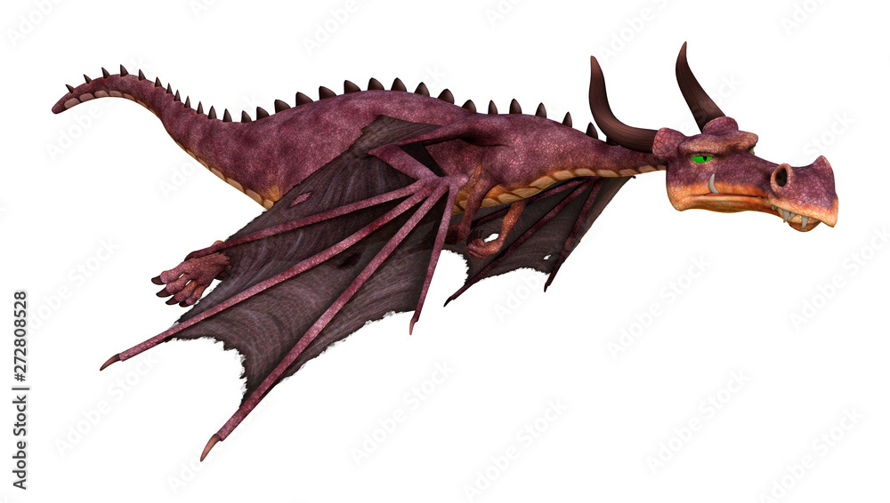 3D Rendering Fairy Tale Dragon on White 3D Rendering Fairy Tale Dragon on White