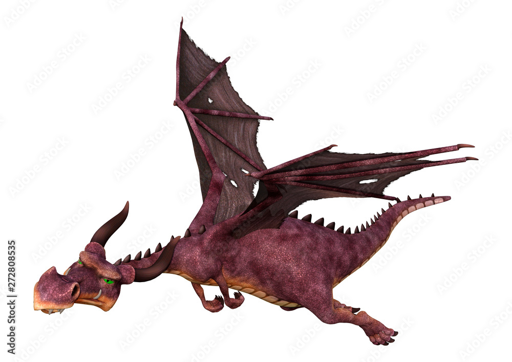 3D Rendering Fairy Tale Dragon on White 3D Rendering Fairy Tale Dragon on White