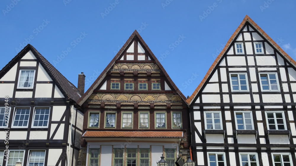 Rinteln - Fachwerkhäuser in der Altstadt, Niedersachsen, Deutschland, Europa