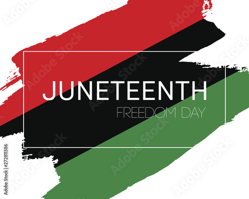Hand draw Juneteenth Freedom Day flag