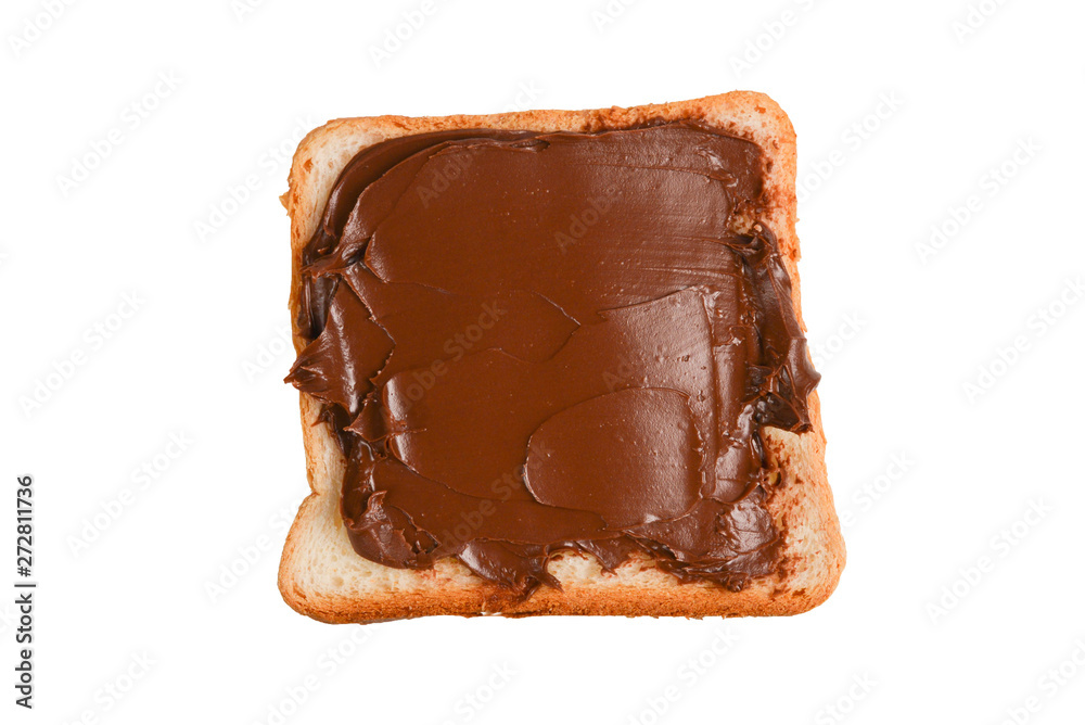 Сhocolate paste sandwich isolated on white background. Сhocolate paste sandwich isolated on white background.