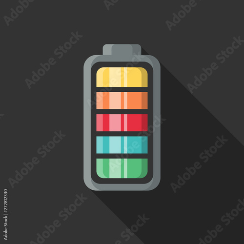 Akku Batterie laden Icon Symbol Vektor Flat Design