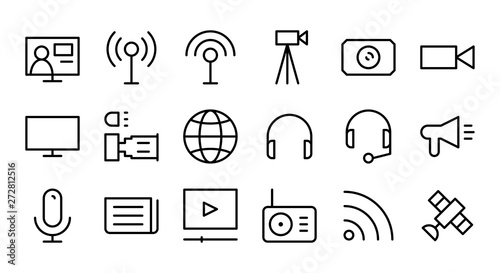 News Broadcast Icon Set