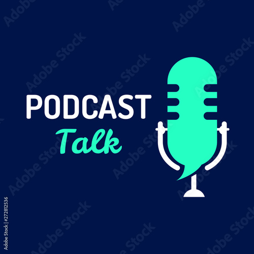  logo or icon podcast talk with light color,vector graphic