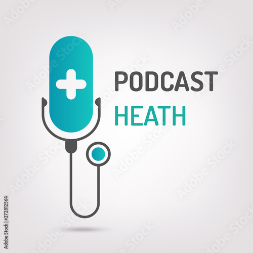  logo or icon podcast health with white background,vector graphic