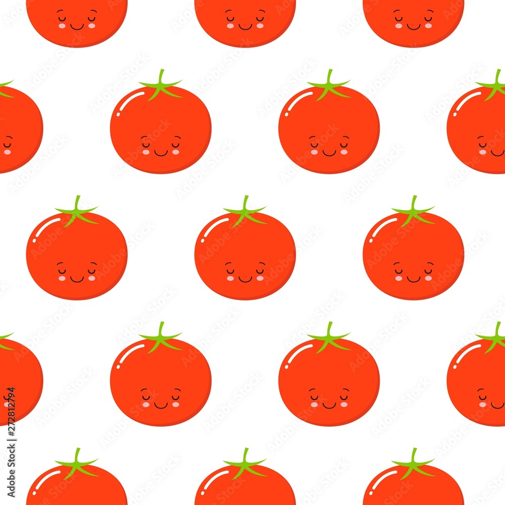 funny tomato character, seamless pattern design for wallpaper, print, poster, wrapping paper, textile. vegan pattern funny tomato character, seamless pattern design for wallpaper, print, poster, wrapping paper, textile. vegan pattern