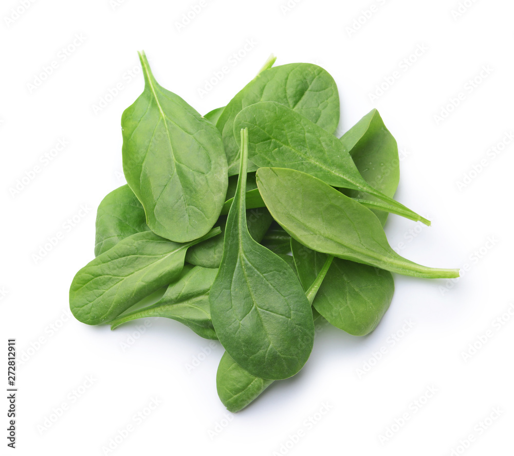 Fresh spinach on white background Fresh spinach on white background