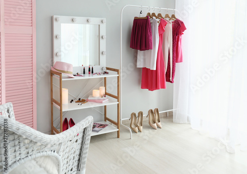 Interior of modern makeup room