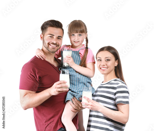 Young family with glasses o...