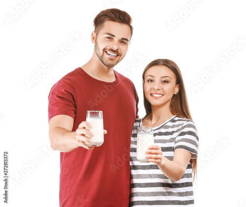 Young couple with glasses o...