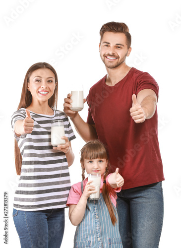 Young family with glasses o...