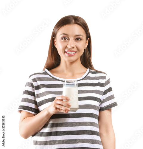 Beautiful woman with glass ...