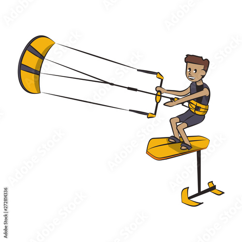 Water extreme sport cartoon isolated