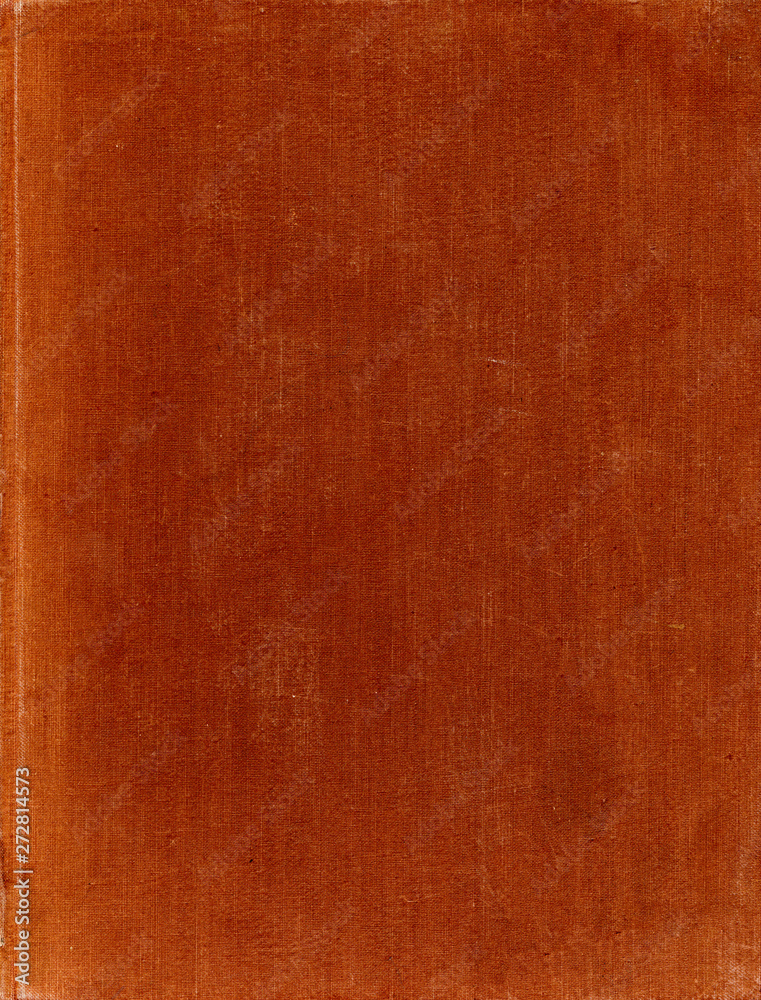 Fototapeta premium Textile texture. Red old book cover. Rough canvas surface. Blank retro page. Empty place for text. Perfect for background and vintage style design.