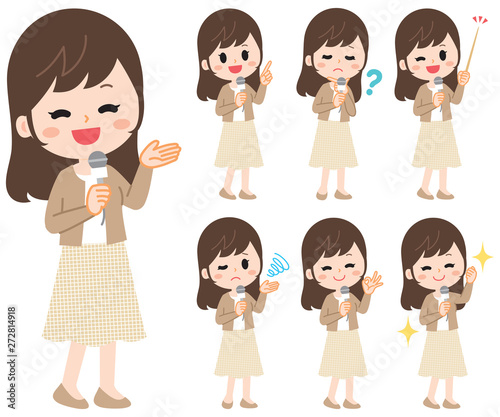 Reporter illustration set