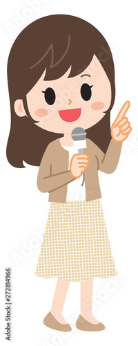 Illustration of a reporter pointing a finger