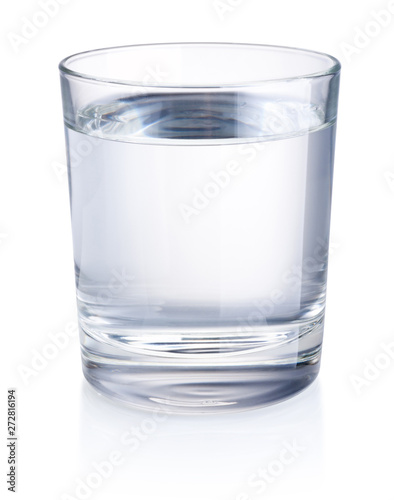 Glass of drinking water isolated on white background