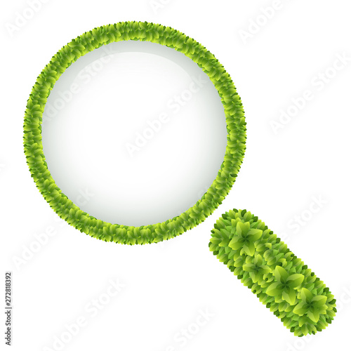 loup and green leaves background