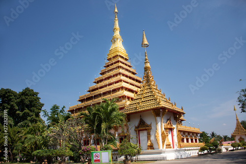 Phra Mahathat Kaen Nakhon pagoda in Wat Nong Waeng temple for thai people and foreign travelers visit and pray at Khonkaen city in Khon kaen, Thailand