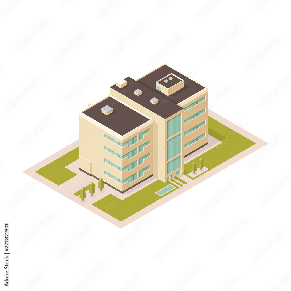 Vector Isometric Icon Illustration Modern Apartments or infographic elements.