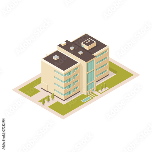 Vector Isometric Icon Illustration Modern Apartments or infographic elements.