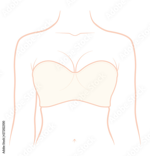 Woman decollete with bra. Female girl tits closeup.