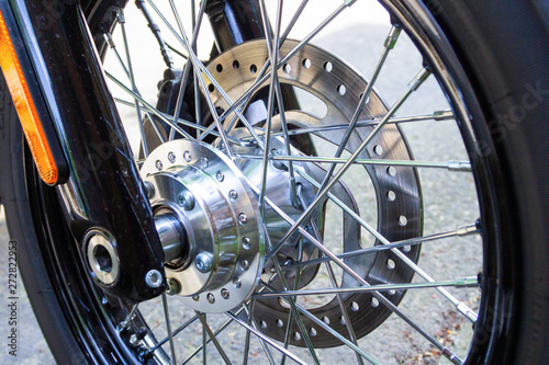 Close up from a black american motorycle photo