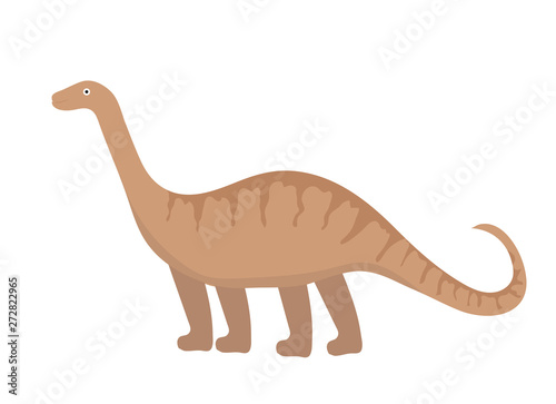 Apatosaurus icon flat style. Isolated on white background. Vector illustration