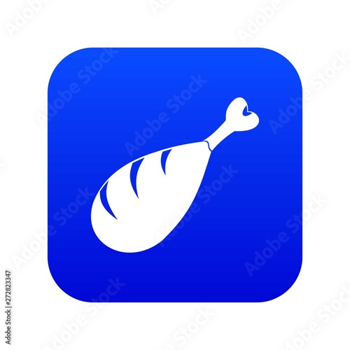 Meat on the bone icon digital blue for any design isolated on white vector illustration
