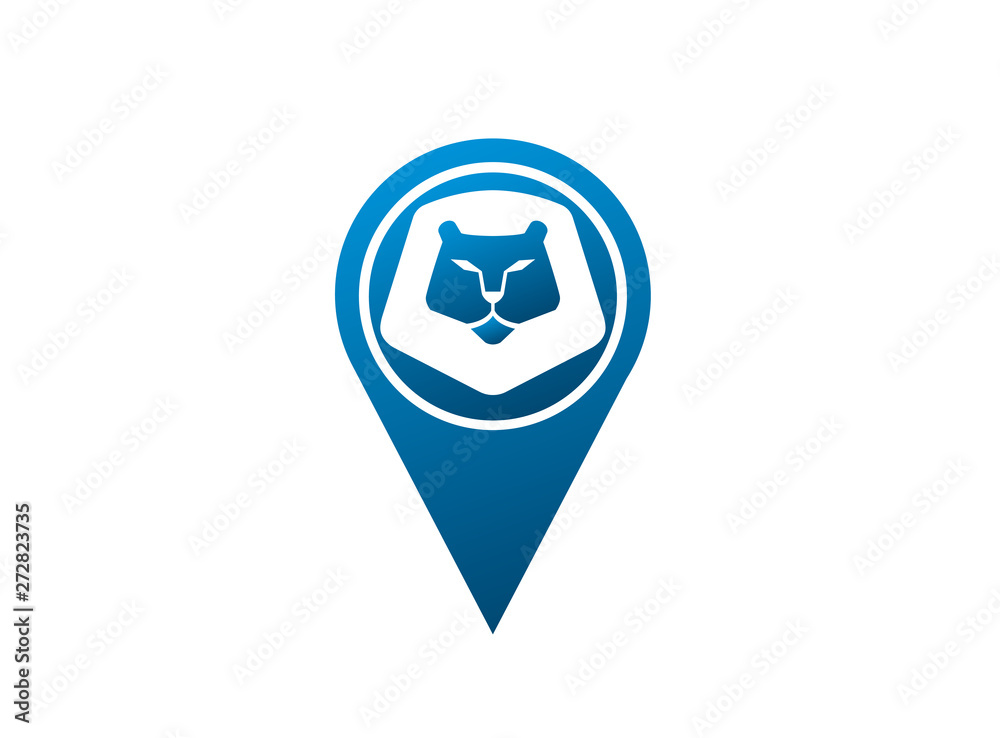 Orange lion head and face for logo design illustration, animal king icon Orange lion head and face for logo design illustration, animal king icon