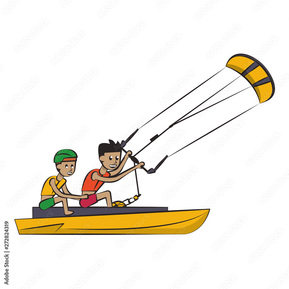 Fototapeta premium Water extreme sport cartoon isolated